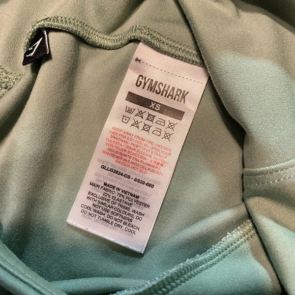 Gymshark Cropped Leggings Olive Green Size XS B15 - Picture 3 of 3